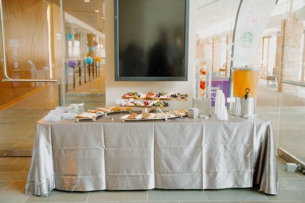 a table with food on it