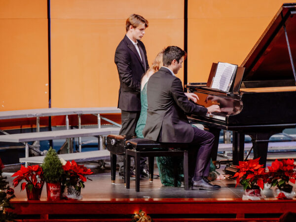 a man and woman on a stage