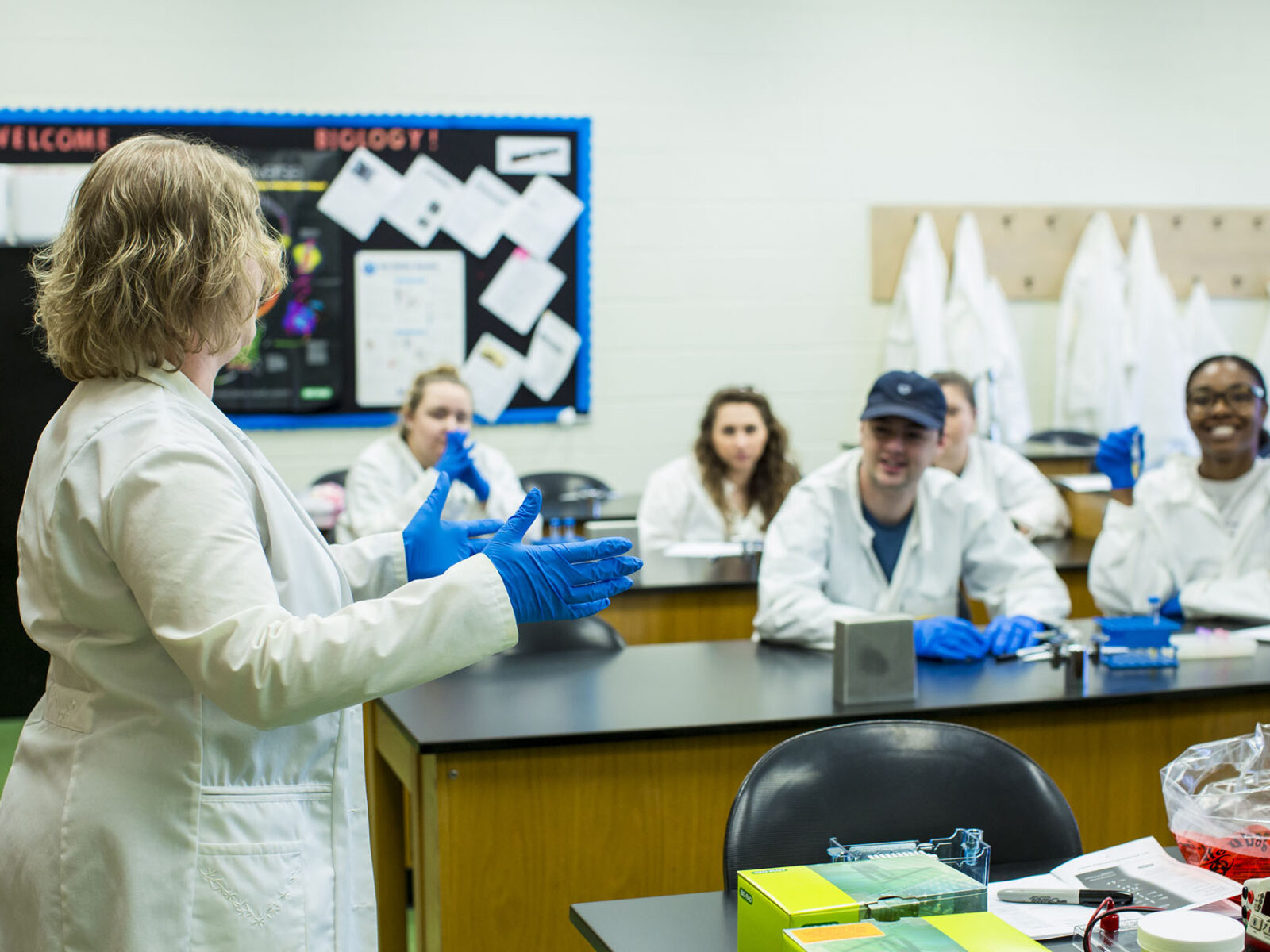 a group of people in a lab