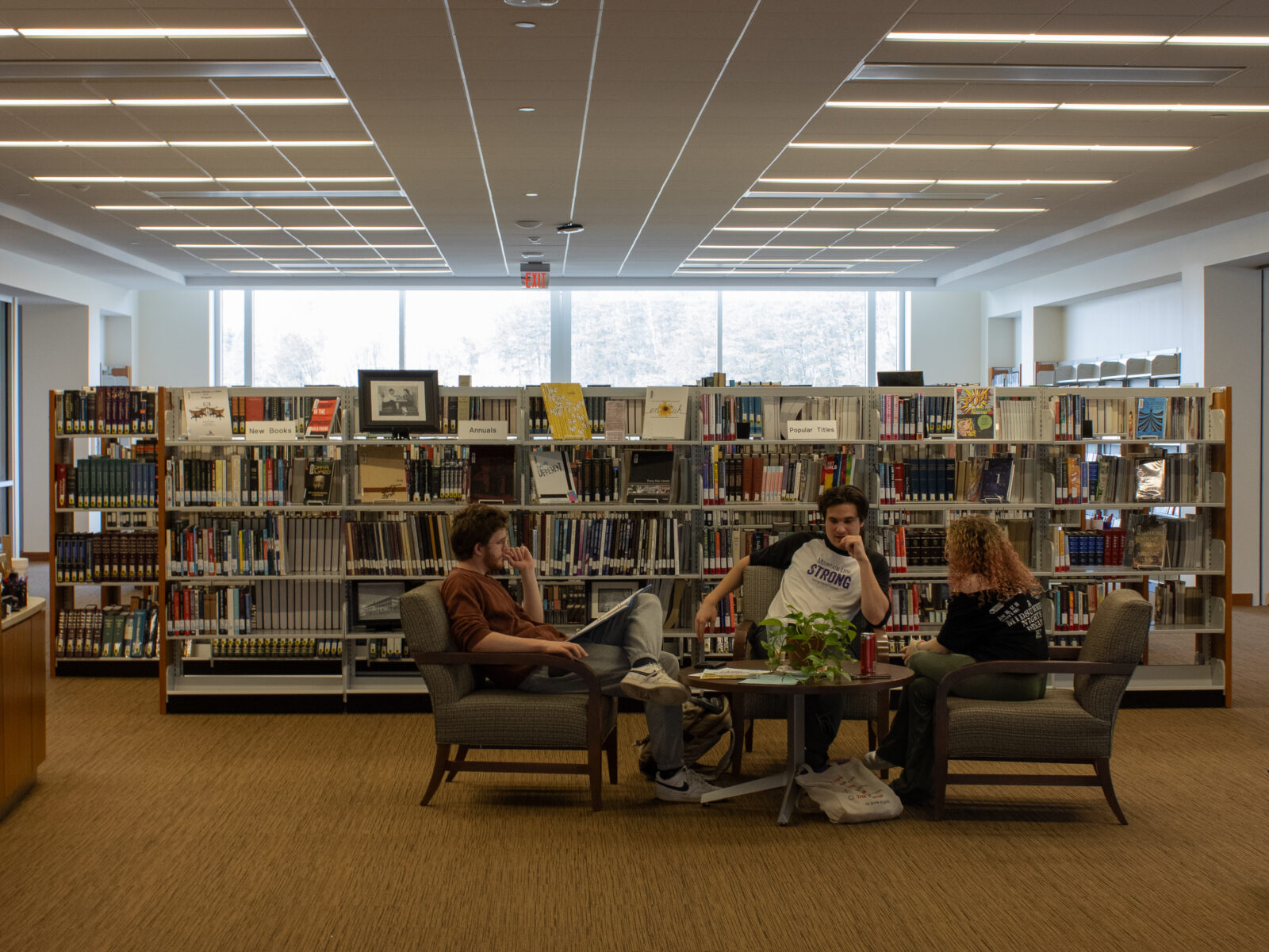 Group of students in library