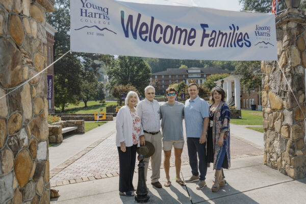 Family on campus during Family Weekend