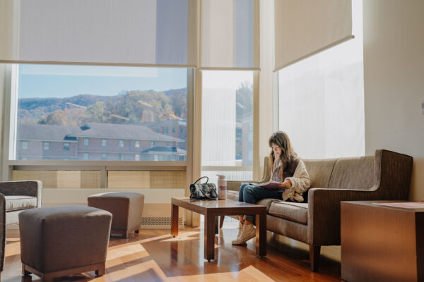 a person sitting on a couch