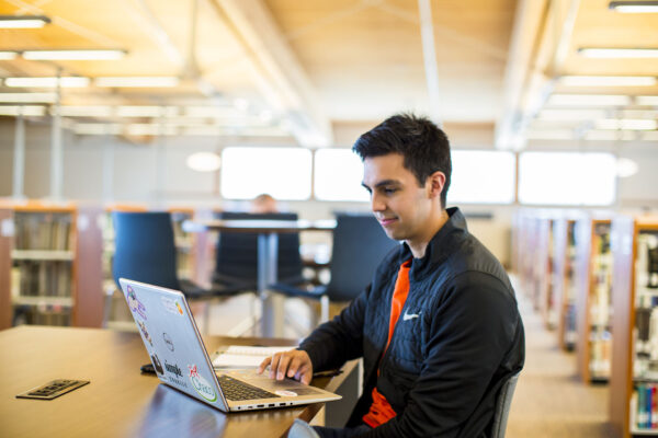 a man working on his laptop