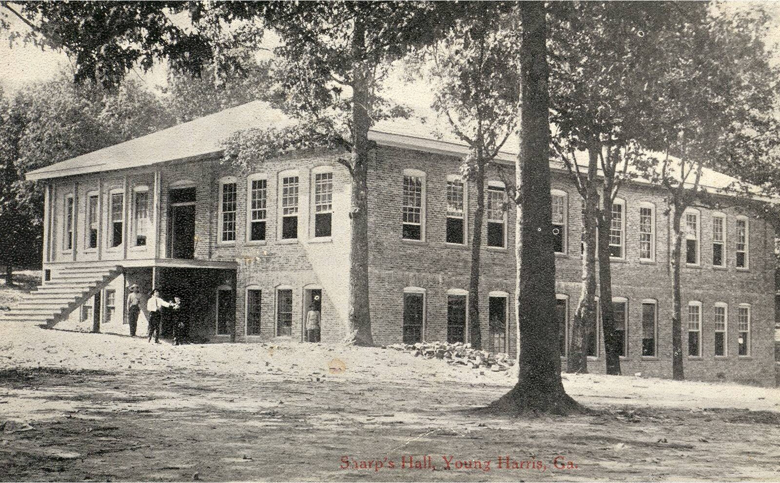 a building with trees in front of it