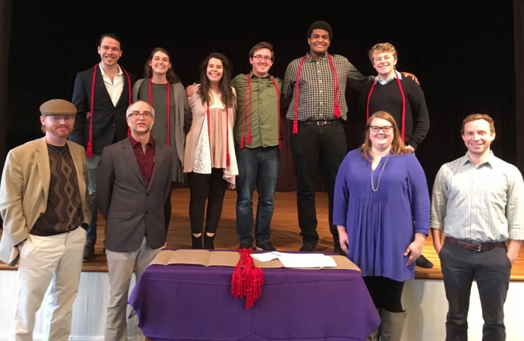 Theater group posing for photo