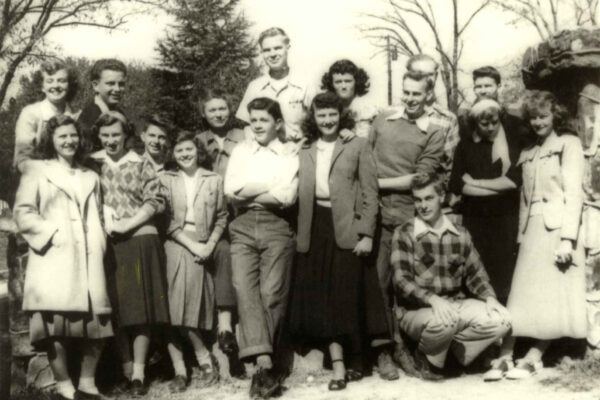 a group of people posing for a photo